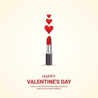 Vector happy Valentine's Day creative design Feb 14 for social media post