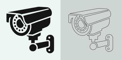 Set of security or surveillance camera icons. CCTV camera icon, Vector Graphics. Wireless security camera icon. Black icon illustration for CCTV camera isolated on white background