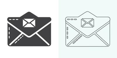 Email envelope icon vector illustration. Mail icon set. email icon vector. E-mail icon. Envelope illustration