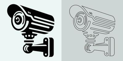 Set of security or surveillance camera icons. CCTV camera icon, Vector Graphics. Wireless security camera icon. Black icon illustration for CCTV camera isolated on white background