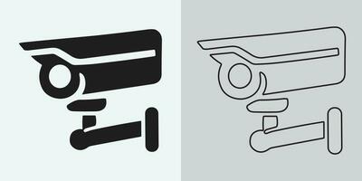 Set of security or surveillance camera icons. CCTV camera icon, Vector Graphics. Wireless security camera icon. Black icon illustration for CCTV camera isolated on white background