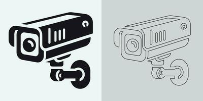 Set of security or surveillance camera icons. CCTV camera icon, Vector Graphics. Wireless security camera icon. Black icon illustration for CCTV camera isolated on white background