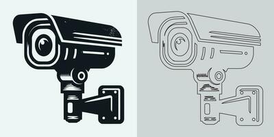 Set of security or surveillance camera icons. CCTV camera icon, Vector Graphics. Wireless security camera icon. Black icon illustration for CCTV camera isolated on white background