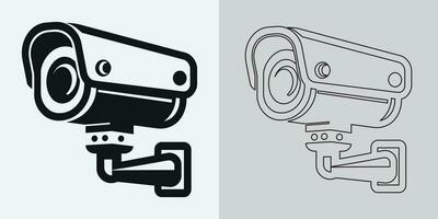 Set of security or surveillance camera icons. CCTV camera icon, Vector Graphics. Wireless security camera icon. Black icon illustration for CCTV camera isolated on white background