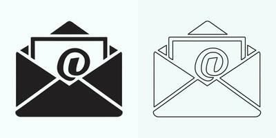 Email envelope icon vector illustration. Mail icon set. email icon vector. E-mail icon. Envelope illustration