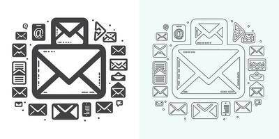 Email envelope icon vector illustration. Mail icon set. email icon vector. E-mail icon. Envelope illustration