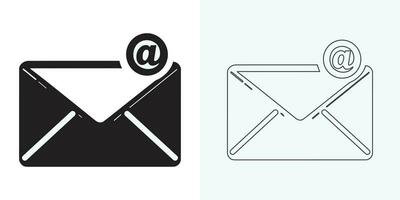 Email envelope icon vector illustration. Mail icon set. email icon vector. E-mail icon. Envelope illustration