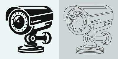 Set of security or surveillance camera icons. CCTV camera icon, Vector Graphics. Wireless security camera icon. Black icon illustration for CCTV camera isolated on white background