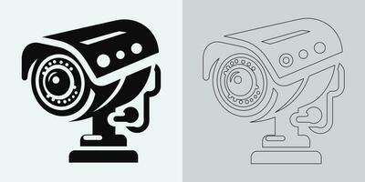 Set of security or surveillance camera icons. CCTV camera icon, Vector Graphics. Wireless security camera icon. Black icon illustration for CCTV camera isolated on white background