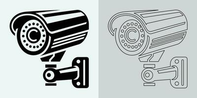 Set of security or surveillance camera icons. CCTV camera icon, Vector Graphics. Wireless security camera icon. Black icon illustration for CCTV camera isolated on white background