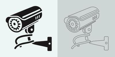 Set of security or surveillance camera icons. CCTV camera icon, Vector Graphics. Wireless security camera icon. Black icon illustration for CCTV camera isolated on white background