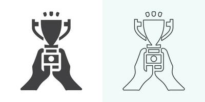 Winner trophy icon vector, symbol of victory event. trophy icon in trendy flat style. Trophy Icon. Professional, pixel perfect icons optimized for both large and small resolutions. vector