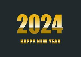 Happy new year 2024 with gradient text vector