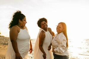 Group of multi ethnic women friends. photo