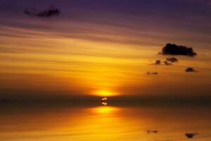 Refection of Sunset sky on the lake in south of Thailand. photo