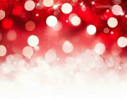 AI generated Christmas Background with bokeh light. photo
