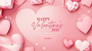 AI generated Happy Valentine's day special promising love celebration background, wallpaper, photo