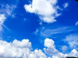 Beautiful landscape of mountain and blue sky with cloud in Indonesia photo