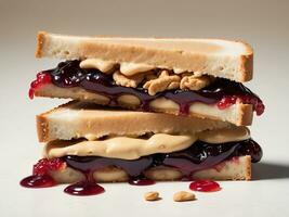 AI generated Peanut butter and jelly sandwich photo