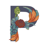 Letter Floral Art Isolated on Transparent Background png