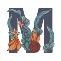 Letter Floral Art Isolated on Transparent Background png