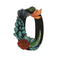 Letter Floral Art Isolated on Transparent Background png