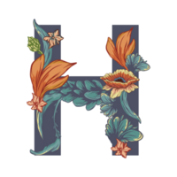 Letter Floral Art Isolated on Transparent Background png