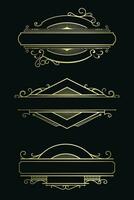 Gold Vintage Elegant Label Frame Template vector