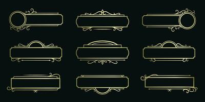 Golden Luxury Vector Frame Set Collection