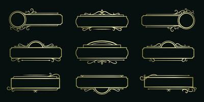 Golden Luxury Vector Frame Set Collection