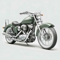 AI generated New Vintage motorcycle black, green and red modern colors photo