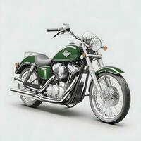 AI generated New Vintage motorcycle black, green and red modern colors photo