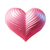 AI generated two big red shiny heart. Bright beautiful 3D heart shape on romantic Valentines Day on on png transparency