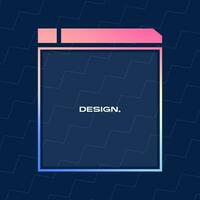 Futuristic square gradient background. Pop up window vector illustration.