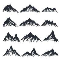 Mountain elements set collection vector illustration