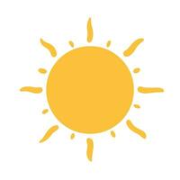 Cute Sun Icon Cartoon Hand Drawing Vector Illustration