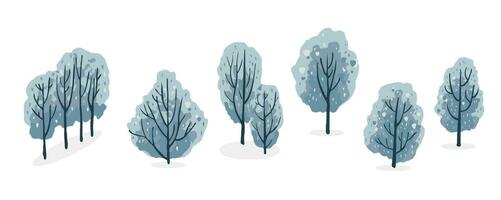 invierno árbol objeto set.editable vector ilustración para tarjeta postal