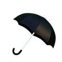 black umbrella for protection isolated photo