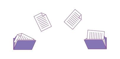 Data transfer or data transfer icon. Document folders exchanging data in y2k style. Old computer aesthetic vector