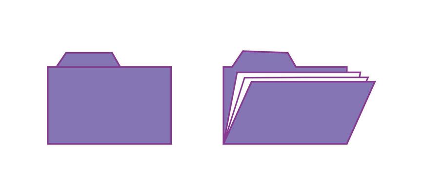 Document folder icons in y2k style. Old computer aesthetic