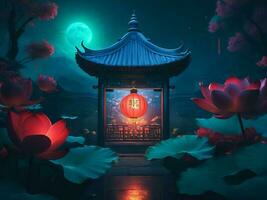 AI generated Illustration Chinese royal feel photo