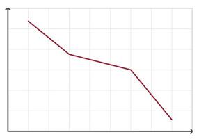 Business growth line chart with fill and grid background for presentation vector