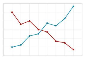 Business growth line chart with grid background for presentation vector