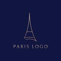 French eiffel tower building and high tower Logo template design.With editable vector illustration.