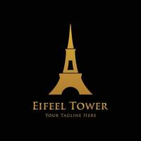 French eiffel tower building and high tower Logo template design.With editable vector illustration.