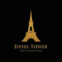 French eiffel tower building and high tower Logo template design.With editable vector illustration.