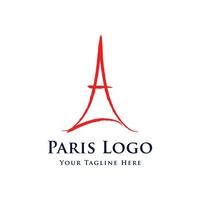 French eiffel tower building and high tower Logo template design.With editable vector illustration.