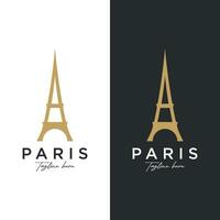 French eiffel tower building and high tower Logo template design.With editable vector illustration.