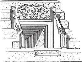 Vomitory of the Coliseum, vintage engraving. vector