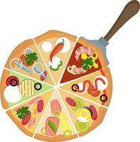 Different kinds of pizzaPrint vector